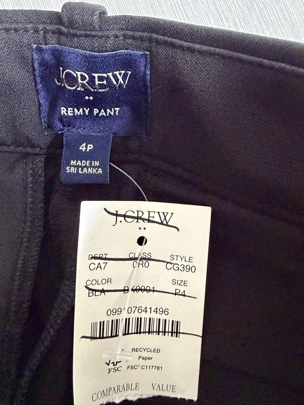 J. Crew Petite Remy wide-leg cropped pant Black Trousers Size 4 NWT CG390